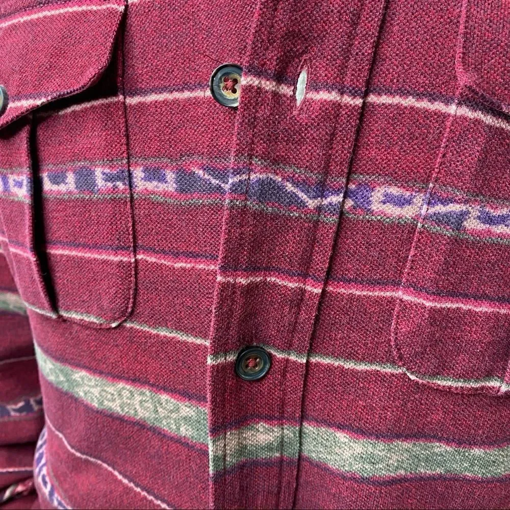 Polo Ralph Lauren Southwest Red Desert Print Cotton Mesh Knit Button Up Shirt